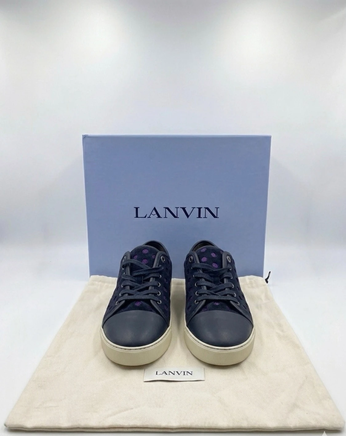 Mörkblå sneakers från Lanvin med box - 1