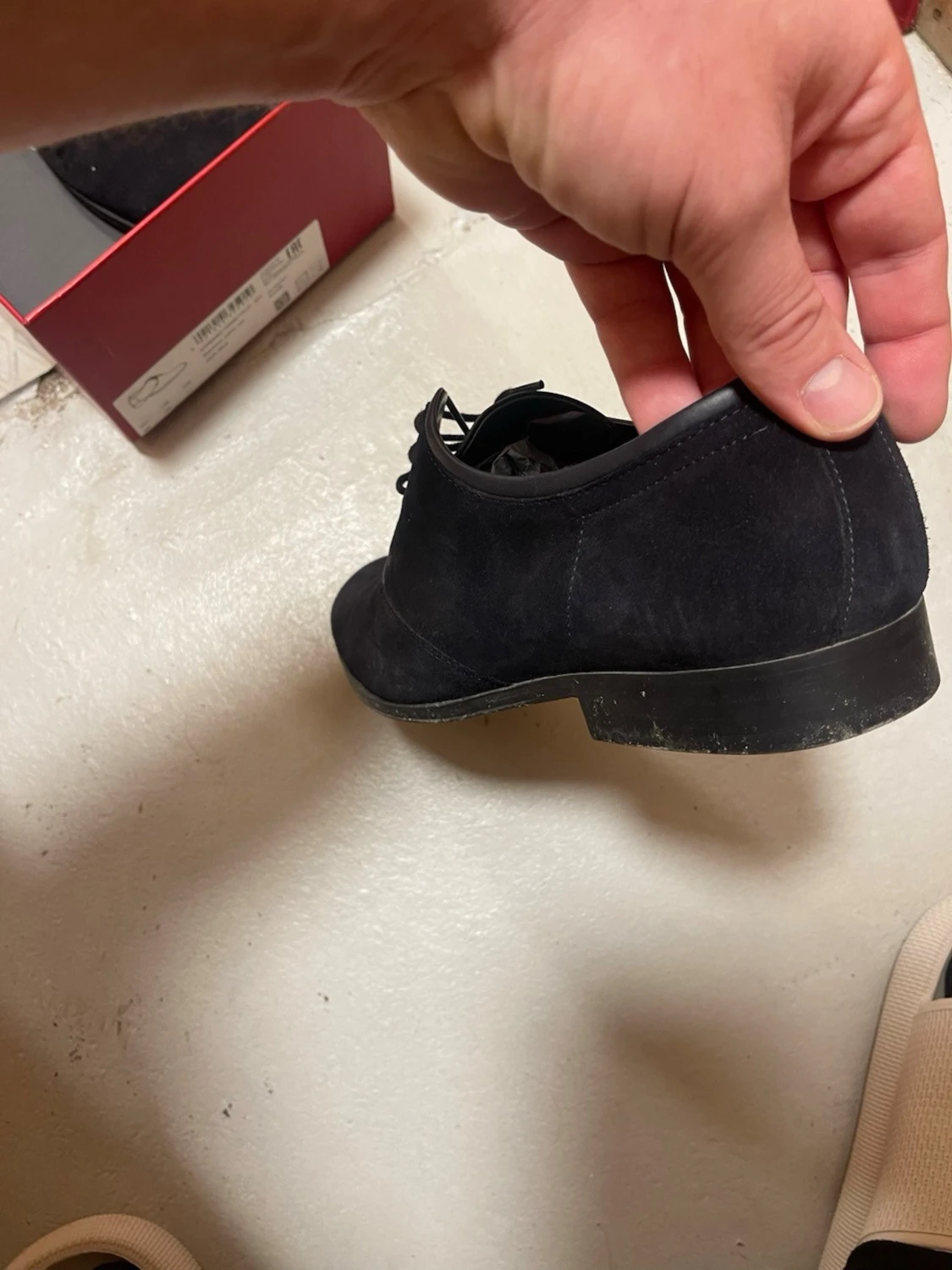 Mörkblåa mocka loafers - 2