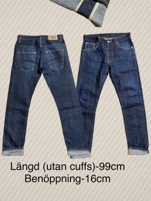 Nudie jeans dry selvage - Endast tvättade 1 gång så har as stor potential, mått syns på bilden