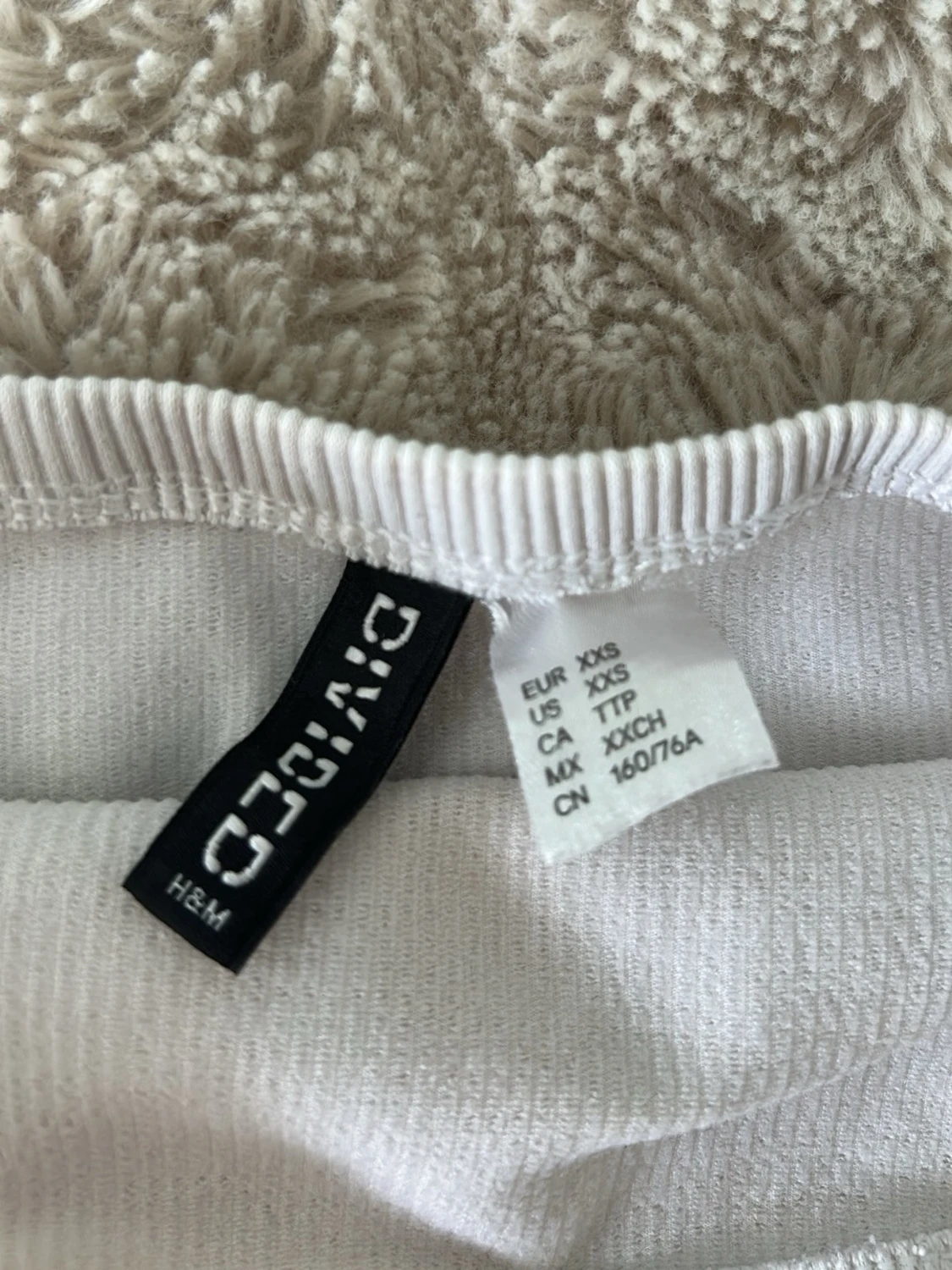 Vit ribbad bandeau tubtopp H&M Divided - 1