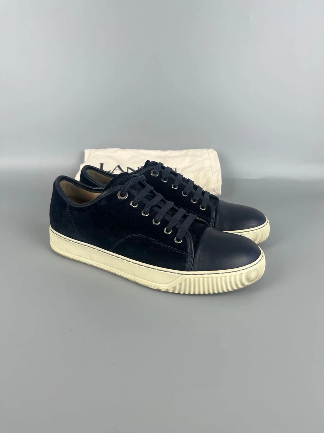 Mörkblå Lanvin Skor Dbb1 Nappa Cap Toe - 2