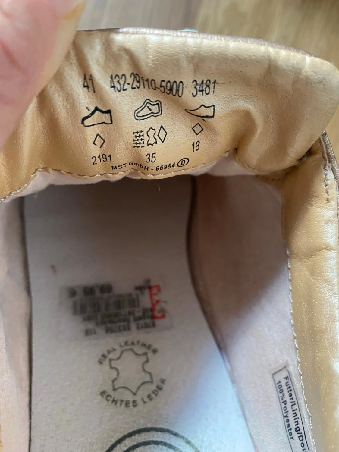 Roséguld,brons bugatti sneakers med beiga snören - 4