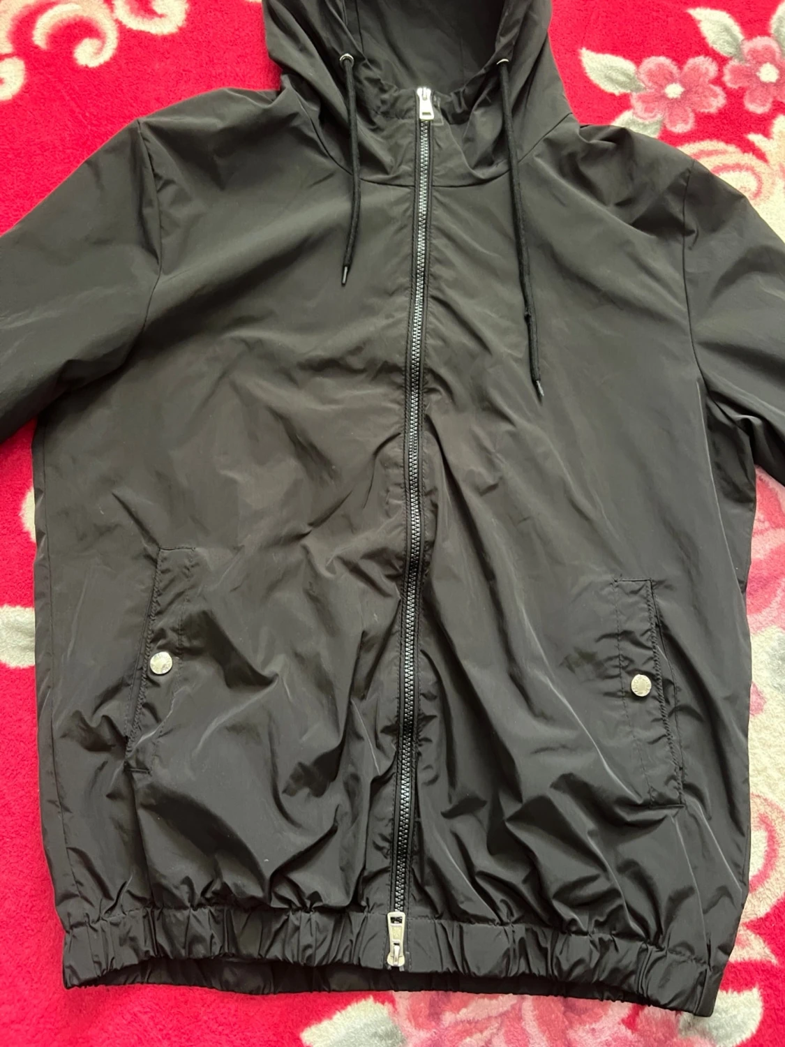 Svart Moncler vindjacka med huva - 3