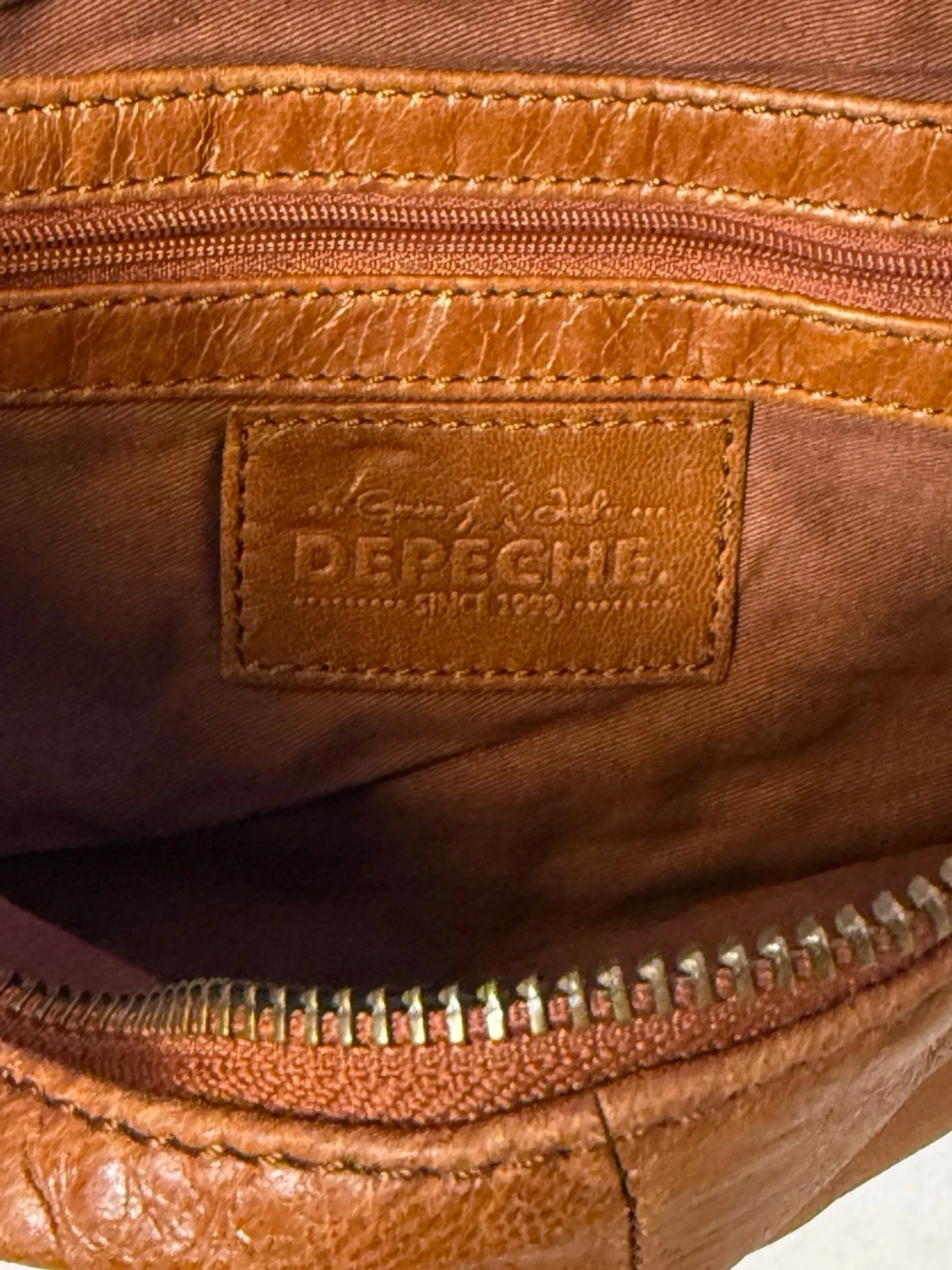 Depeche crossbody cognac vintage bag nitar läder - 3