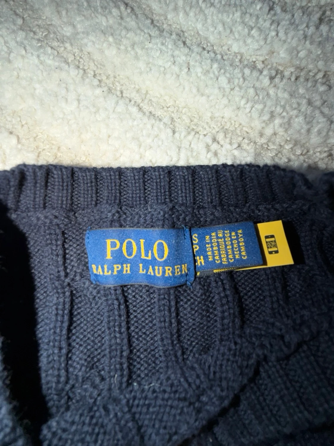 Mörkblå kabelstickad tröja Ralph lauren  - 1