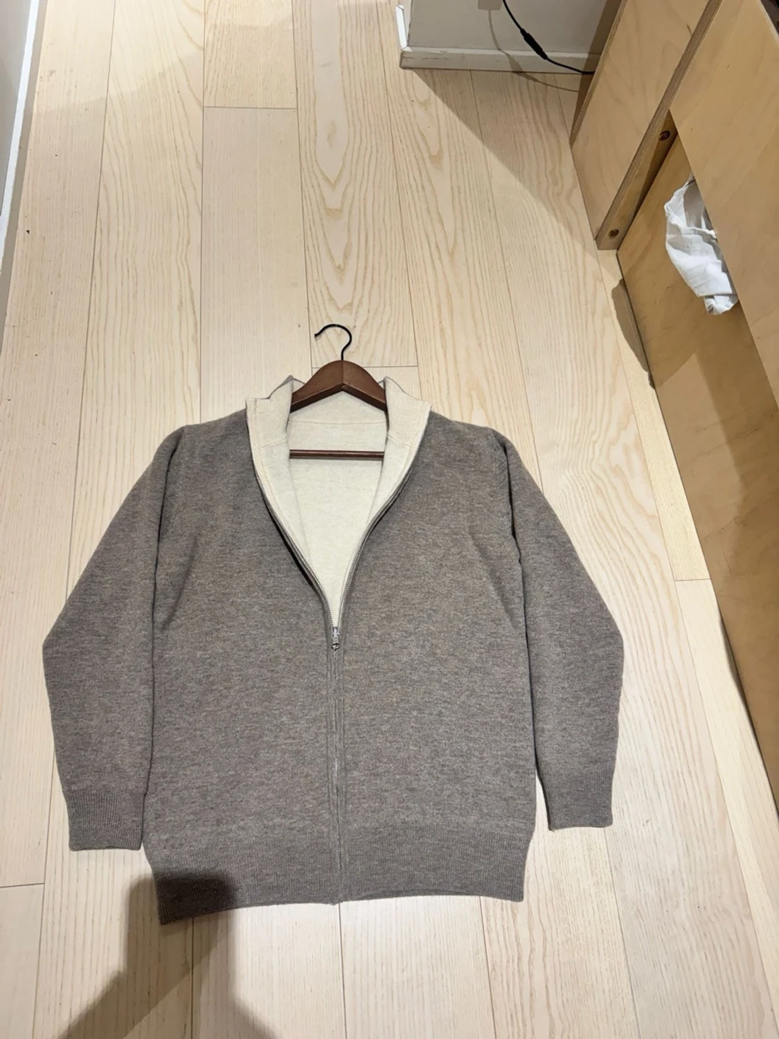 Beige ziptröjä 100% Cashmere - 1