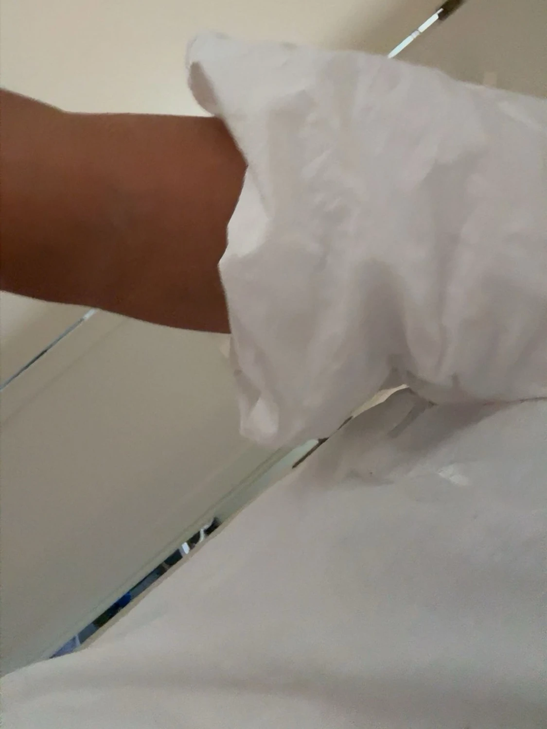 Vit puffärm topp i bomull - 3