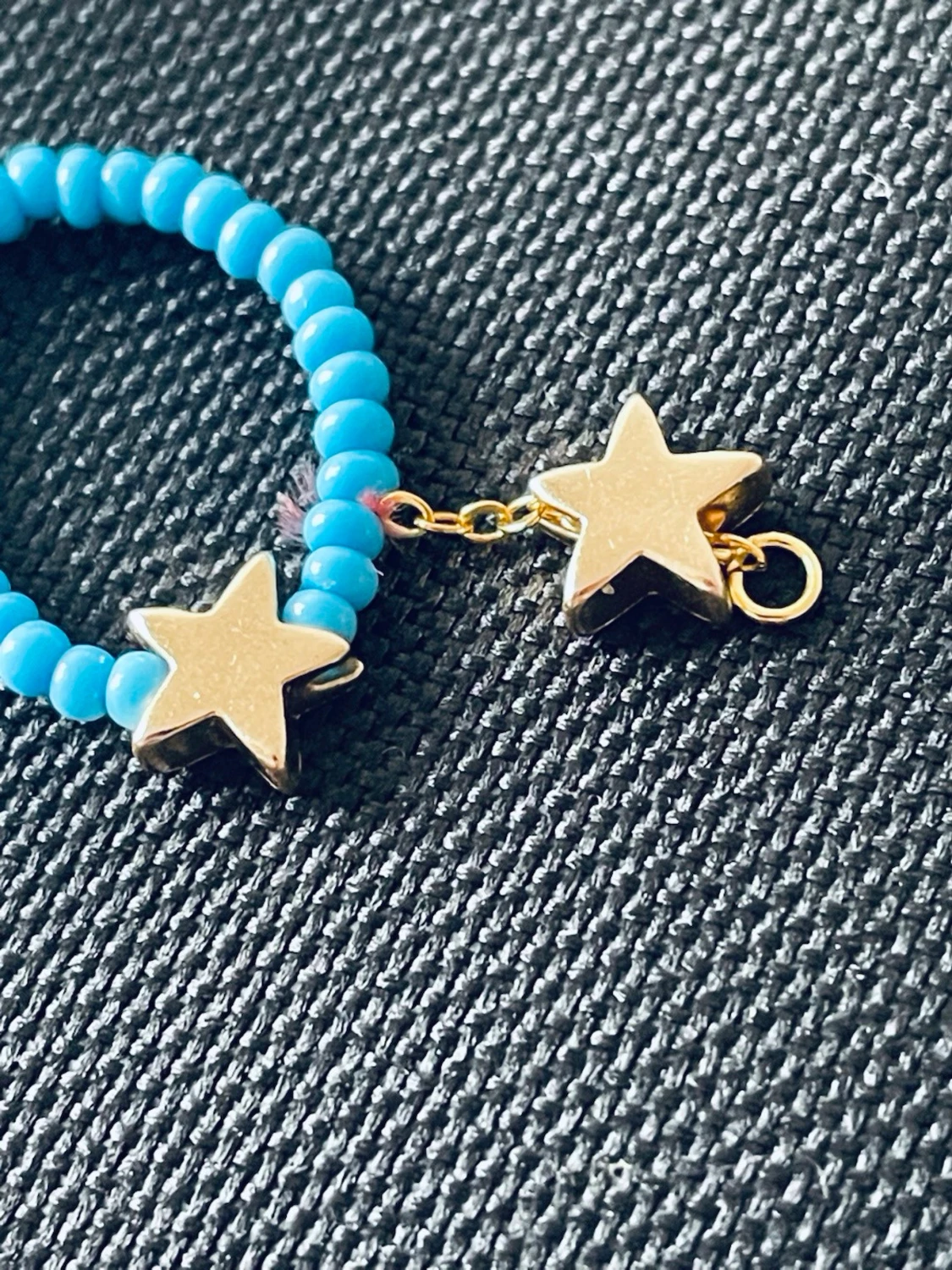 By prisförslag- turkos pärlring med stjärnhängen one size - 1