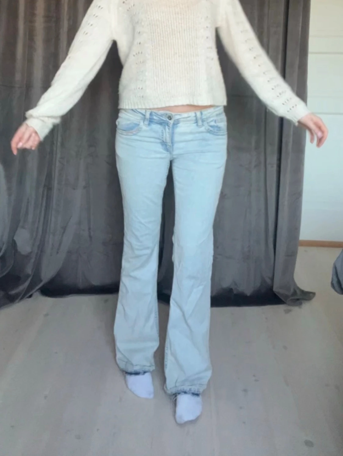 Ljusblå bootcut jeans - 1