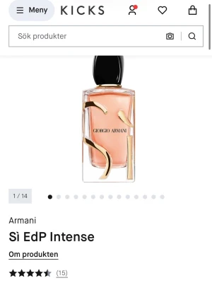 Giorgio Armani Sì EdP Intense parfym - Beställde utan att dofta, fall mig inte i smaken har dock använt lite skulle säga att det är 90-95ml kvar av 100ml. Ord pris 2150