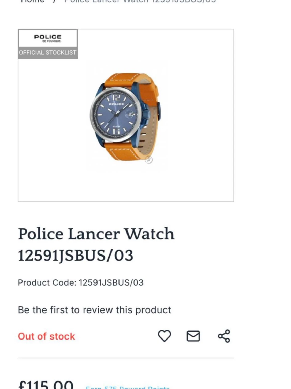 Police Lancer 45mm Herrklocka/Armband - 6