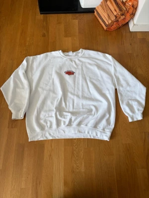 Vit långärmad topp Urban Outfitters - Vit långärmad topp från Urban Outfitters i bomull. Rund halsringning och relaxed fit. Liten broderad detalj med basketboll och text på bröstet. Perfekt för en clean och enkel stil.