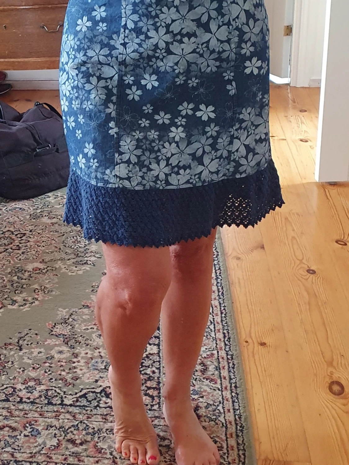 Blå blommig sommarklänning - 3