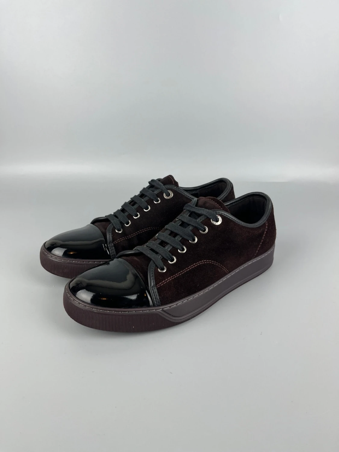 Lanvin Dbb1 Patent Cap Toe Sneaker Burgundy - 1