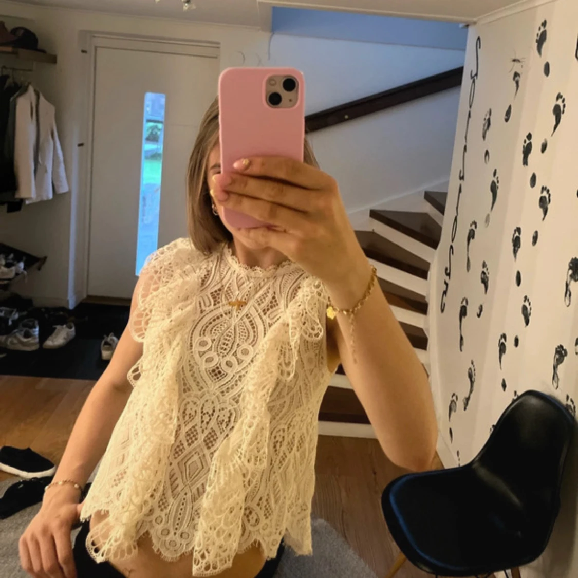 Spets volang blus från zara - 1