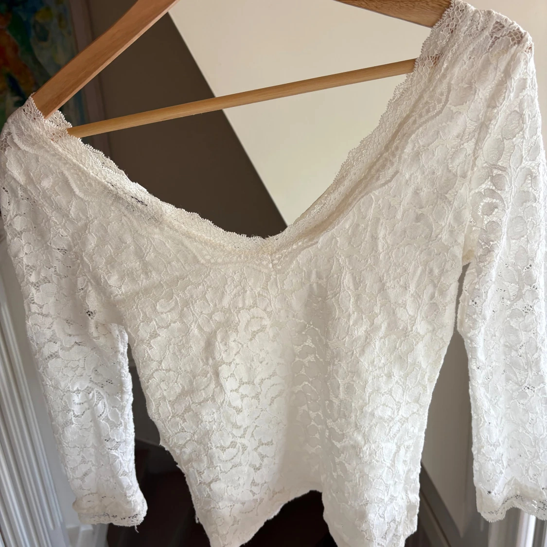 Vit spetsblus från Bershka - 4