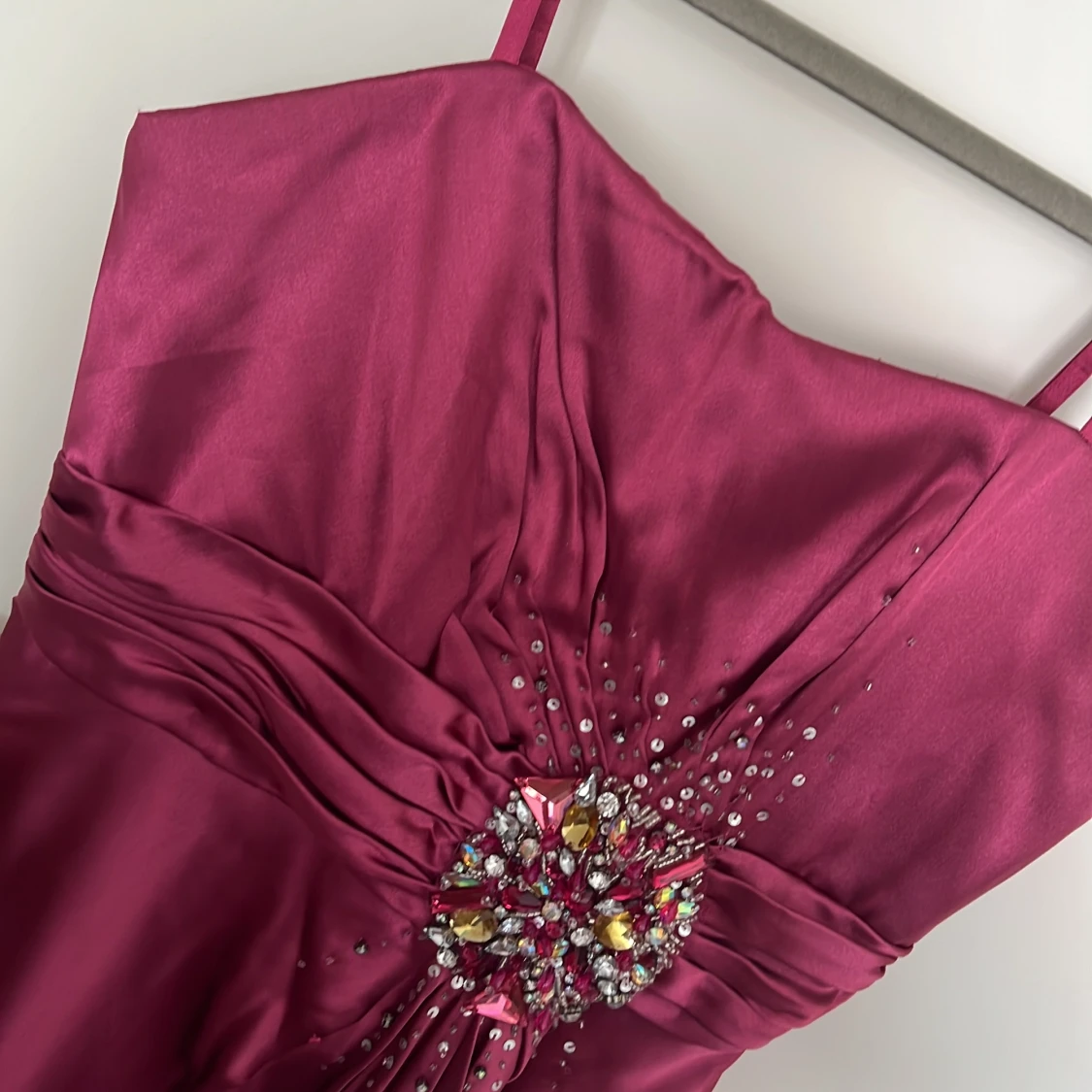 Lång rosa balklänning/fest klänning. Stl: Small  - 4