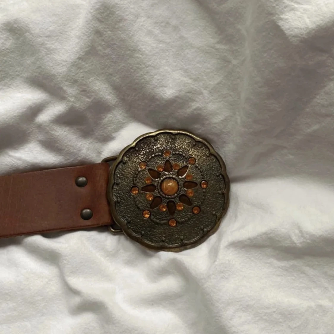 Vintage skärp/bälte med stort spänne - 2