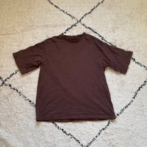 Brun t-shirt från lager 157 i bomull - En basic brun t-shirt från lager 157 i storlek XS. Modellen är klassisk med rund hals och korta ärmar, tillverkad i mjuk 100% bomull. Perfekt för dig som gillar enkla och stilrena plagg i garderoben.