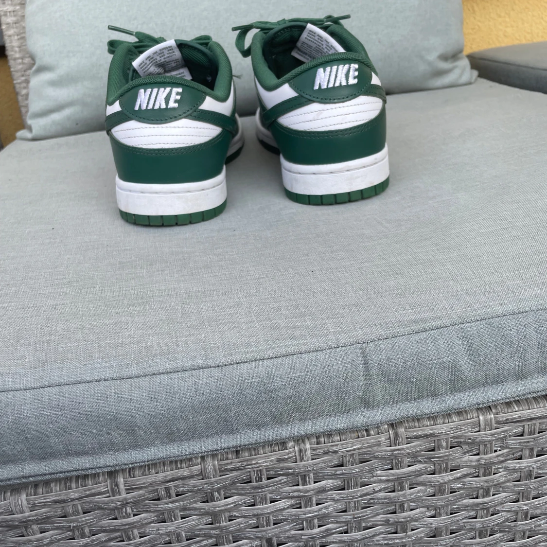 Nike Dunk Low vit/grön sneakers - 3