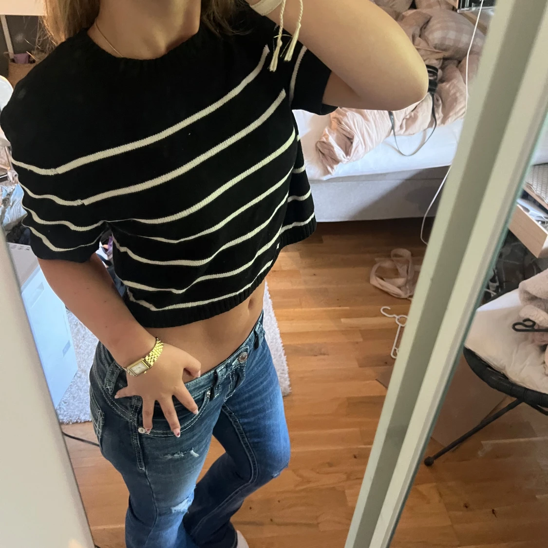 Randig stickad top - 2