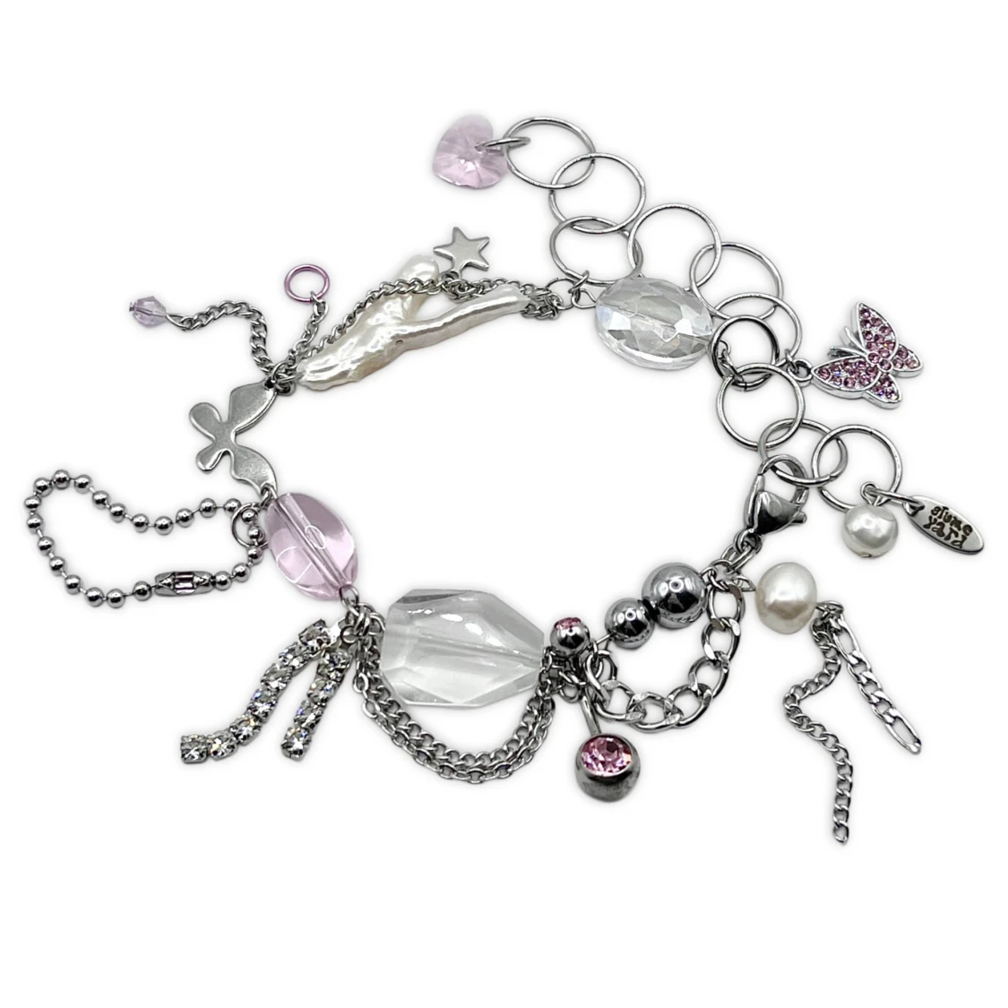 Handgjort chunky armband rosa