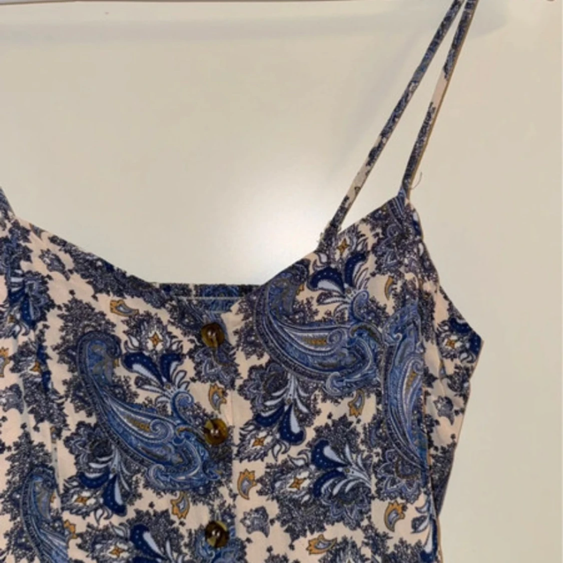 Blå, beige klänning