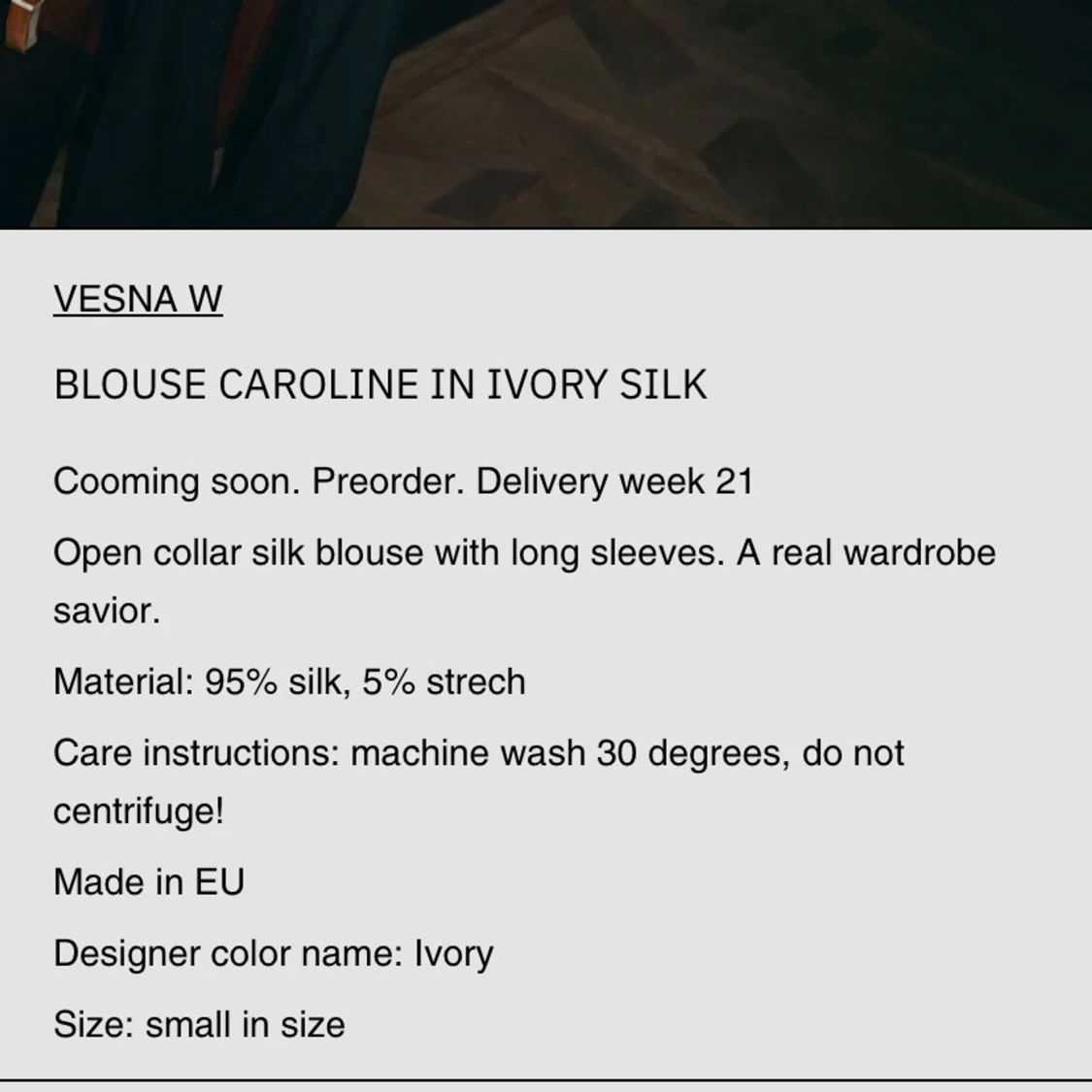 Ivoryfärgad silkblus från Vesna W - 2