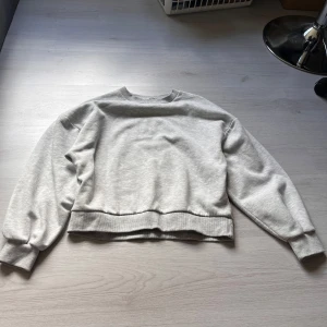 Ljusgrå sweatshirt från Gina Tricot - Säljer en ljusgrå sweatshirt från Gina Tricot, modellen är basic med rund halsringning och långa ärmar. Tröjan har ribbade muddar vid ärmslut och nederkant. Perfekt för en avslappnad stil.