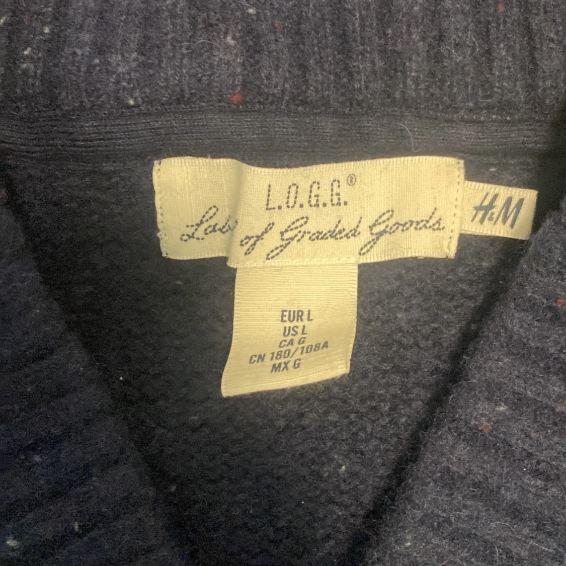 Mörkblå stickad tröja från H&M L.O.G.G. - 1