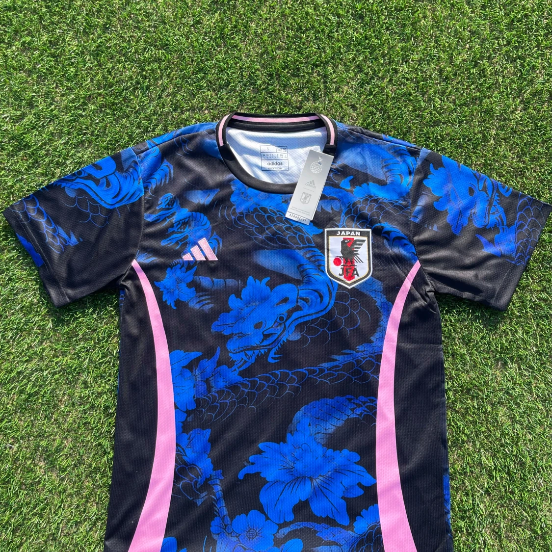 Japan Adidas blå/svart fotbollströja L