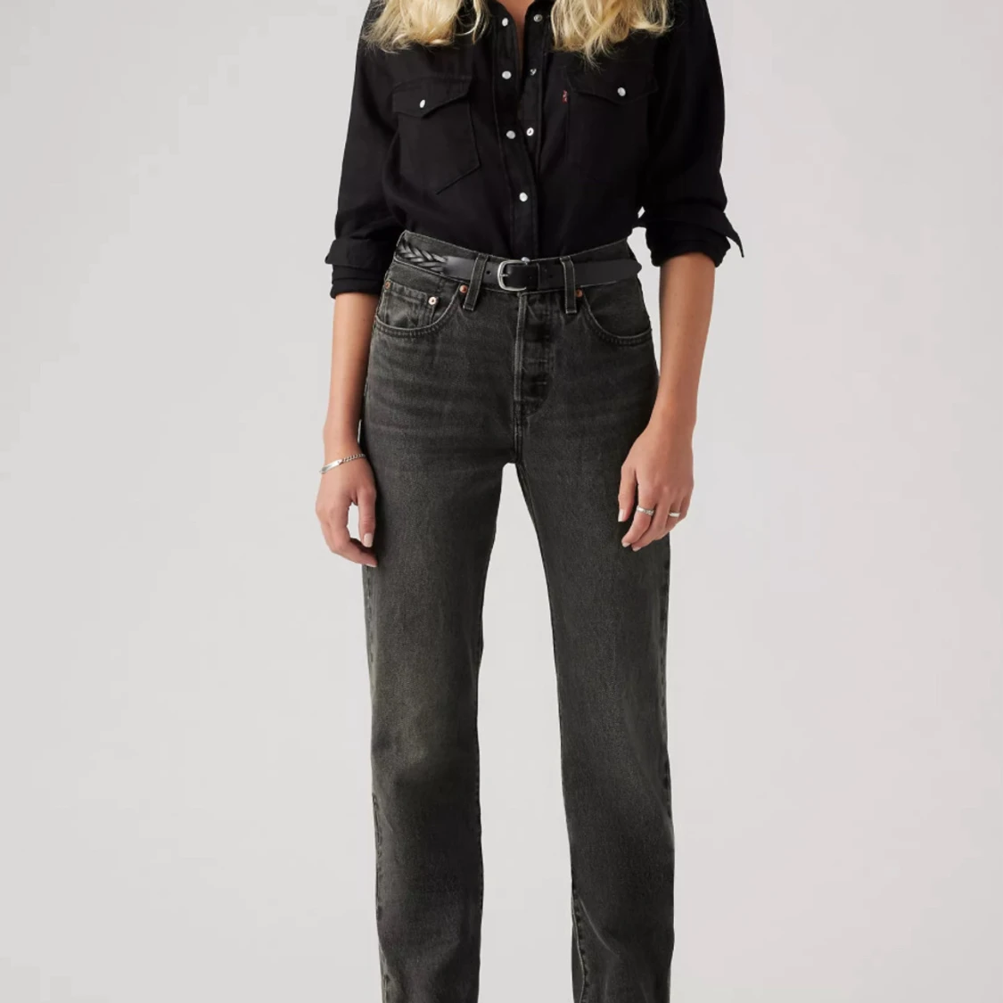 Levi's 501 svarta jeans, high waist