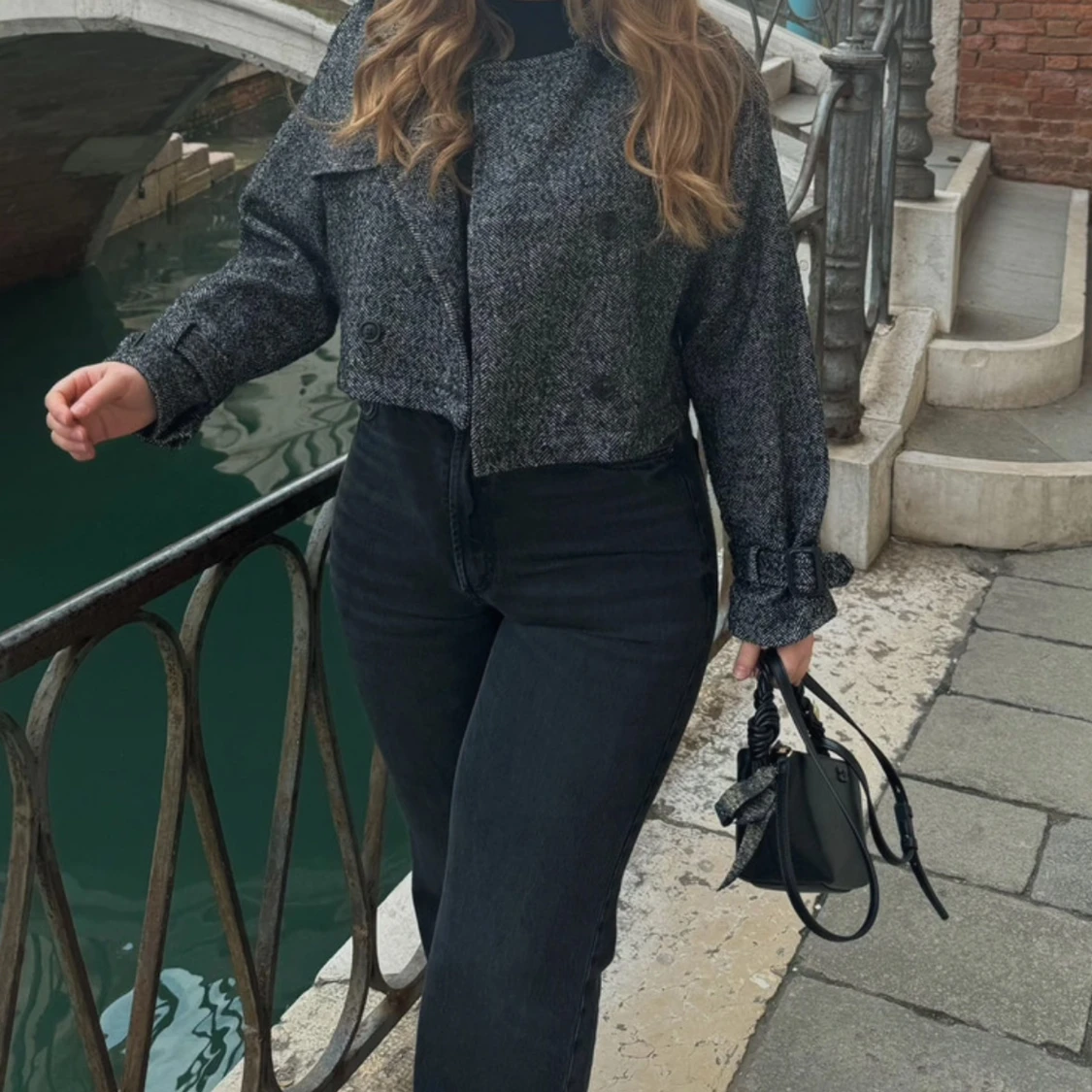 Grå rutig kavaj från Stradivarius