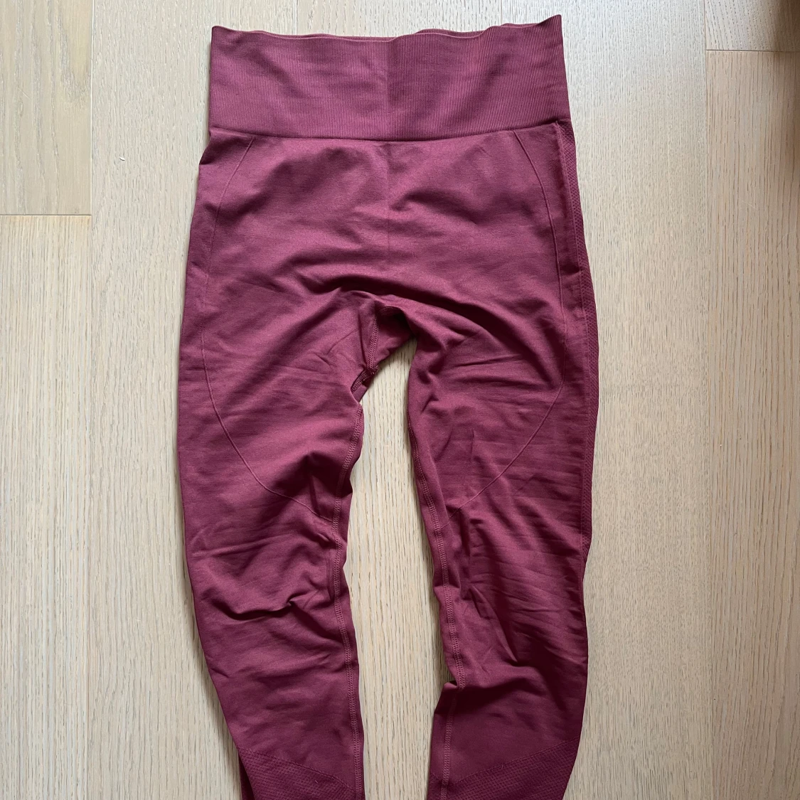 Vinröda seamless leggings med hög midja - 2