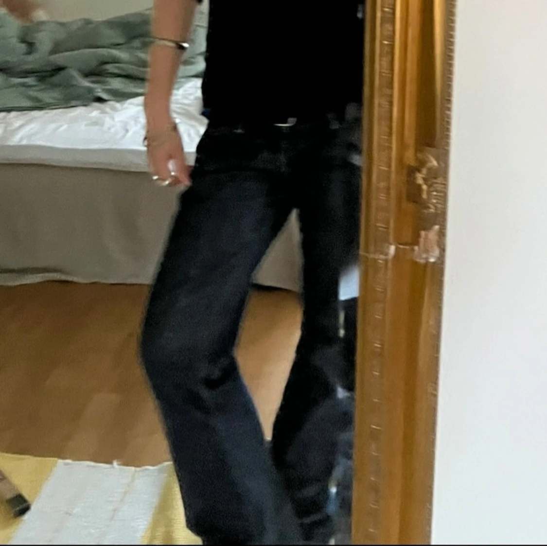 Mörkblå bootcut jeans - 3