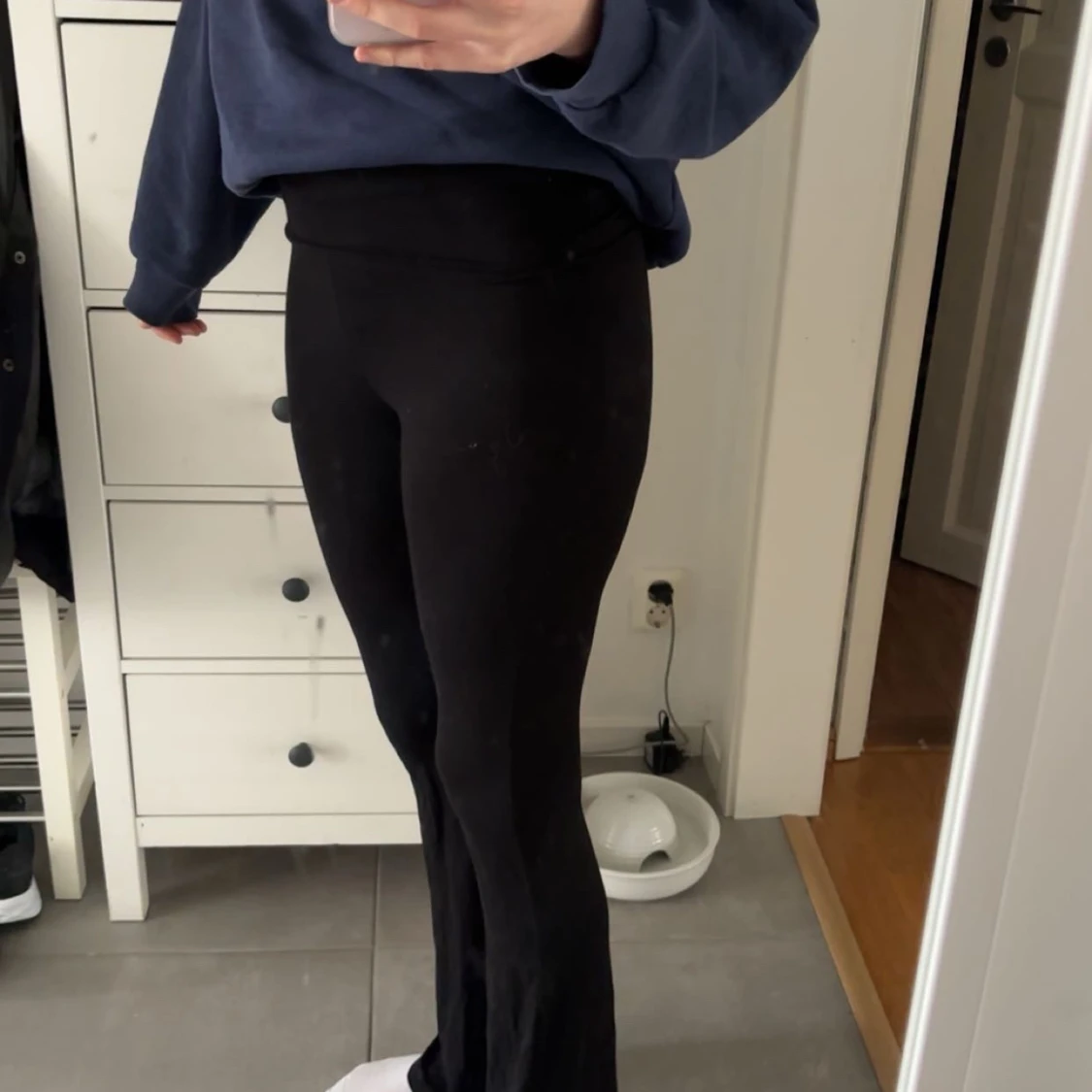 Svarta mjukis yoga pants extra tall