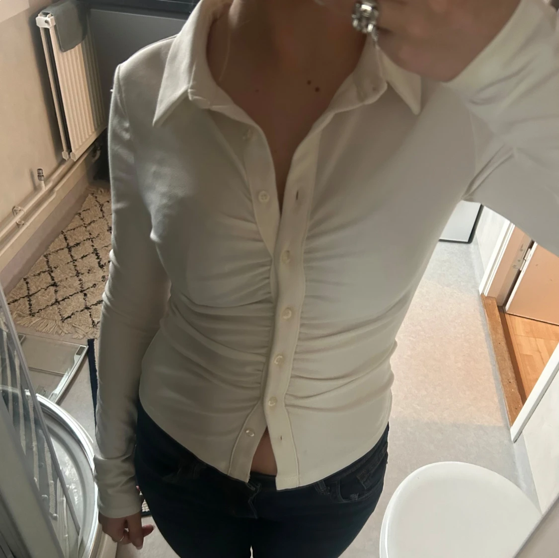 Vit långärmad topp - 2