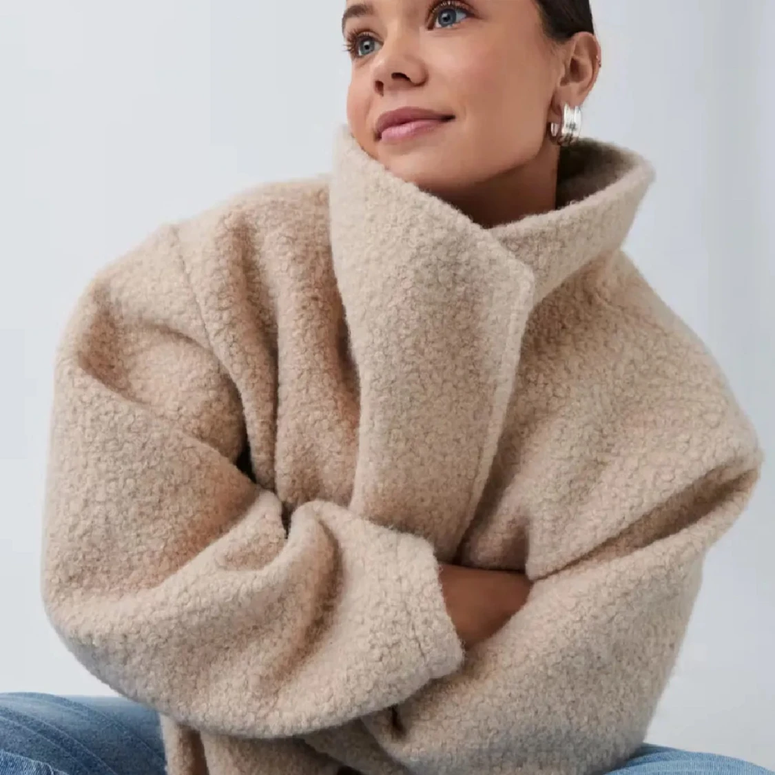 Beige teddyjacka - 1