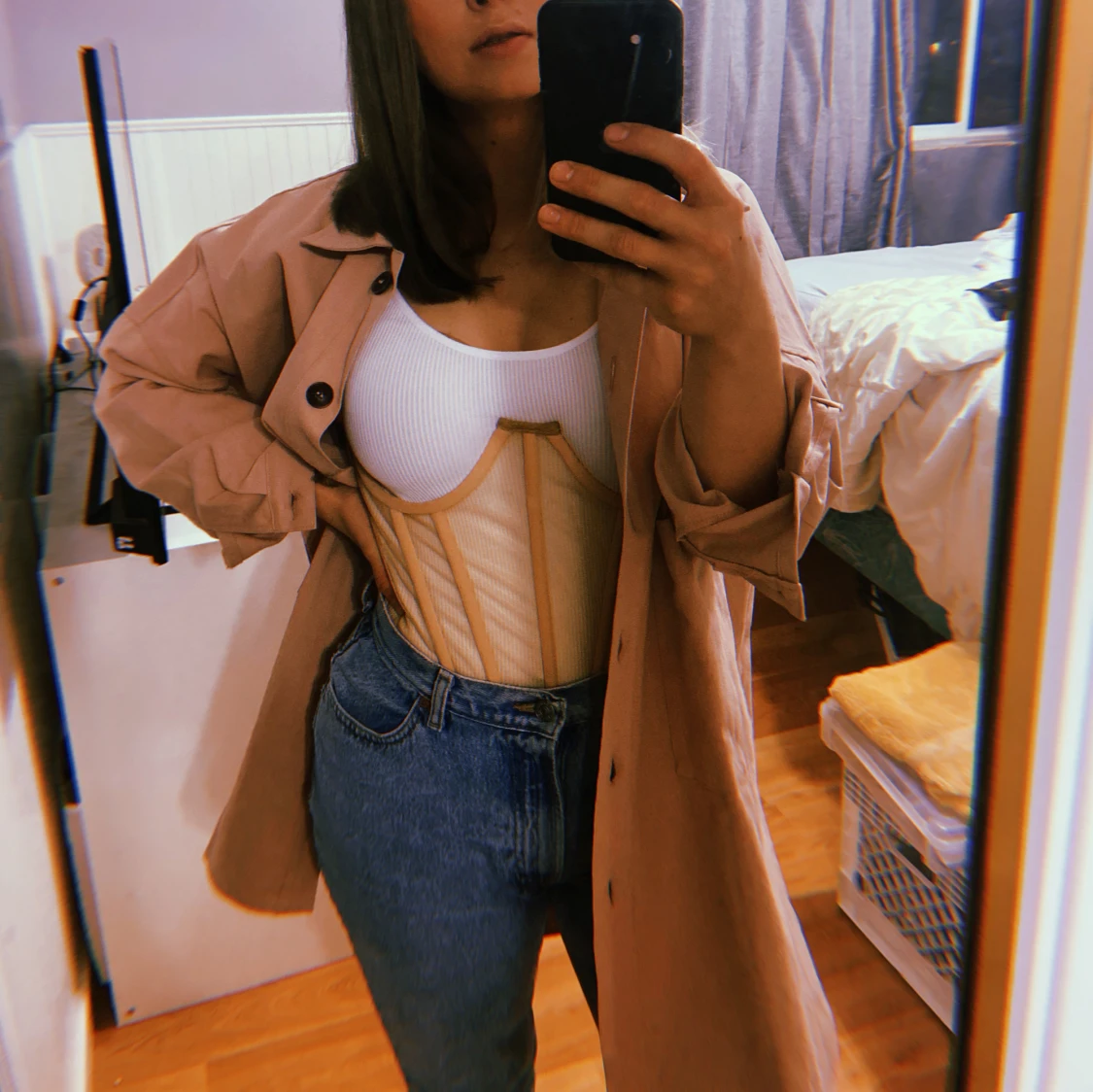 Beige overshirt från HYFVE