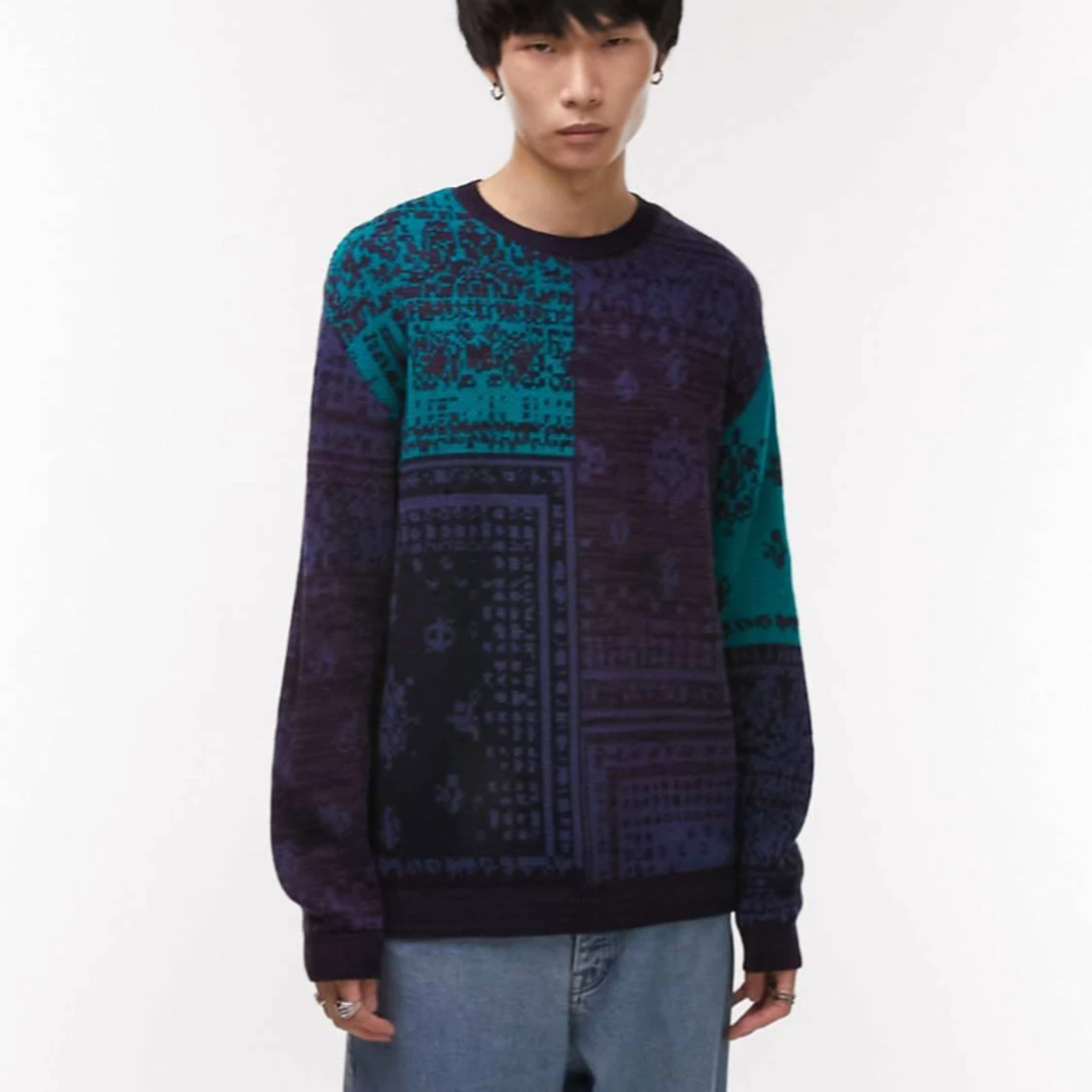 Mönstrad stickad tröja från Topman - 3