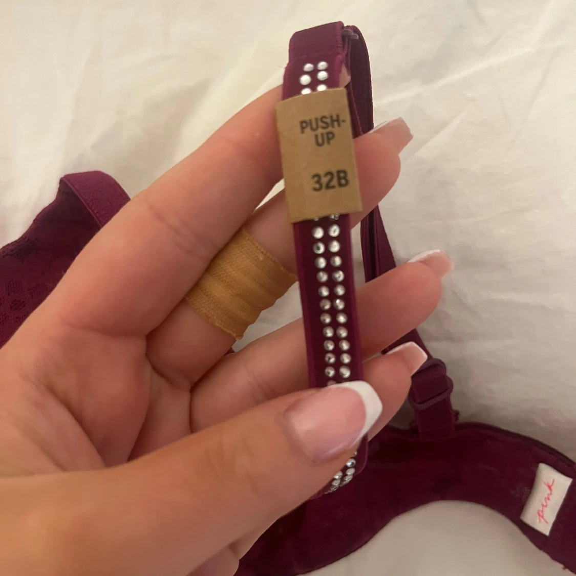 Vinröd push-up bh från Pink  - 2