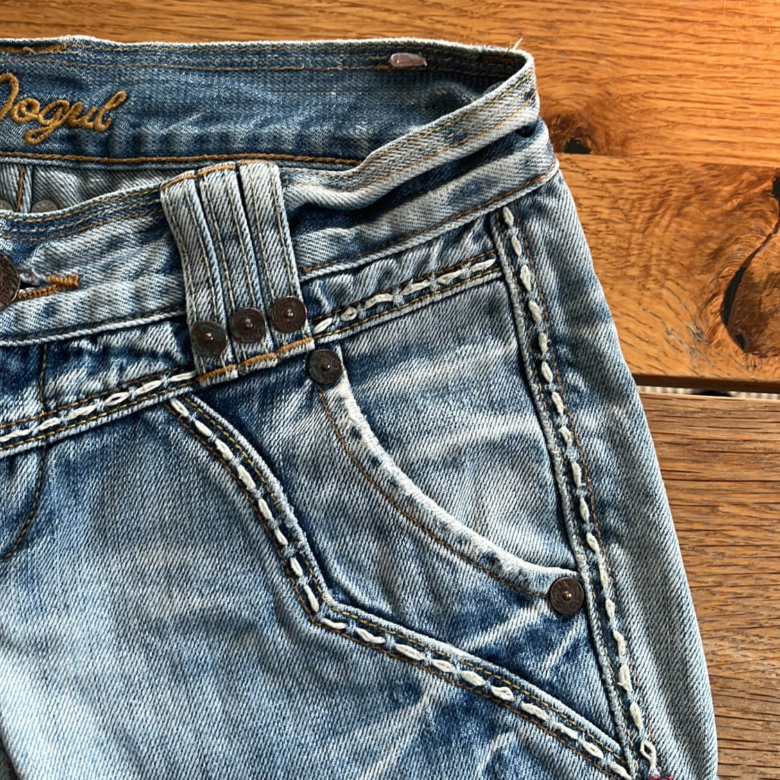 Lågmidjade jeansshorts - 4