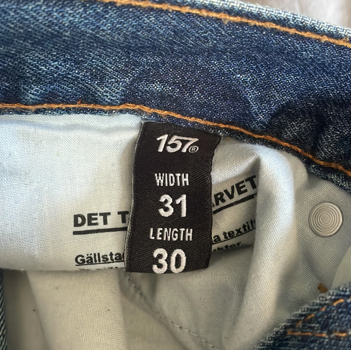 Blå jeans från 157 med raka ben - 4