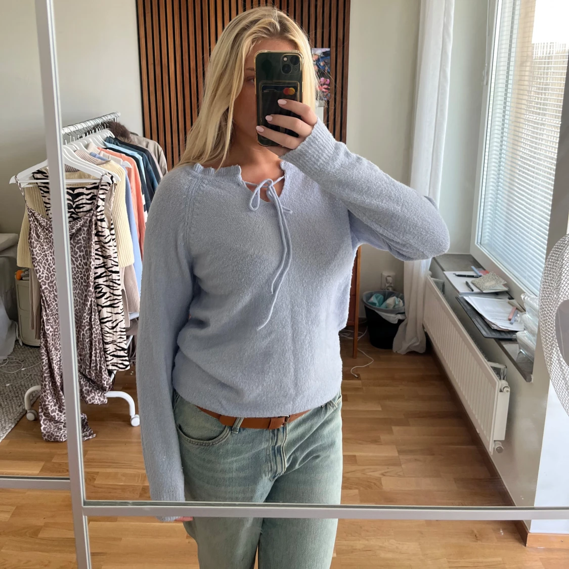 Babyblue off shoulder stickad🩵 - 3