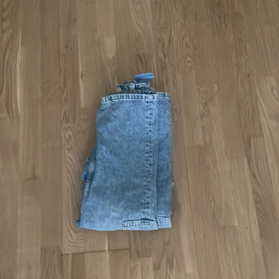 Blå baggy cargopants i jeans - 4