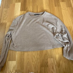 Brun ribbad långärmad magtröja  - Säljer en brun ribbad långärmad magtröja från SHEIN . Tröjan har en croppad passform och rund halsringning. Perfekt för lager-på-lager och enkel att matcha med jeans eller kjol.