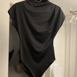 Svart bodysuit från Zara - Säljer en svart bodysuit från Zara med hög hals och ärmlös design. Toppen har en stilren och minimalistisk look med mjukt, stretchigt material som sitter snyggt på kroppen. Aldrig använd!