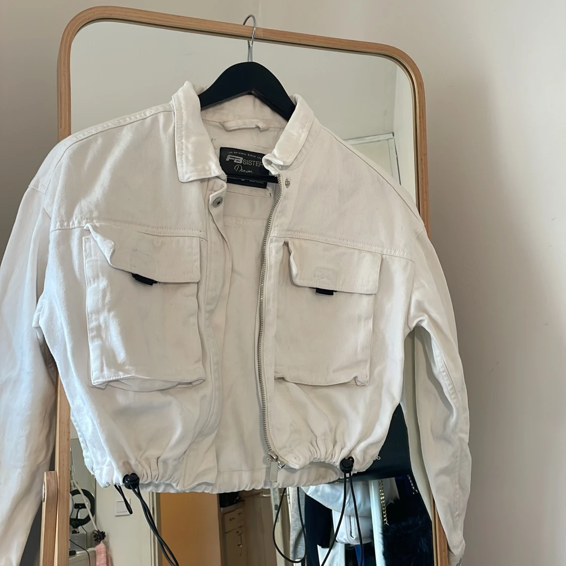 Vit croppad jeansjacka FB Sister - 2