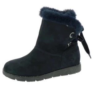 Svarta boots 💝 - så snygga o mysiga svarta boots från Tom Tailor! skorna är i mocka har fluffig päls och rhinestones. rosetter där bak. litet märke där fram men i helheten är skorn mycket bra skick