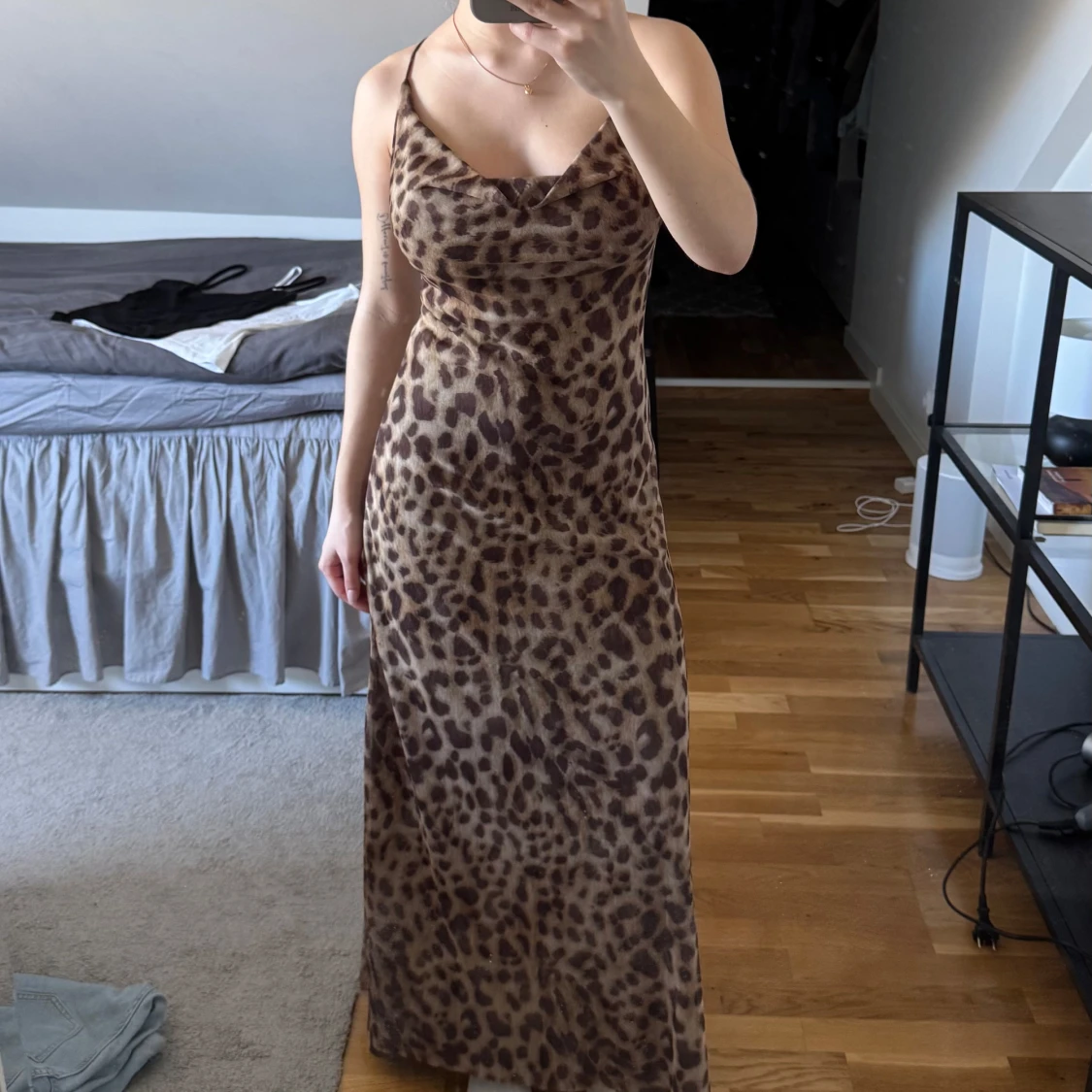 Leopardmönstrad långklänning - 1